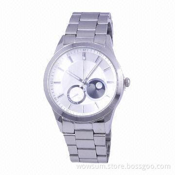 Quartz watch for men, made of metal alloy, eco-friendly